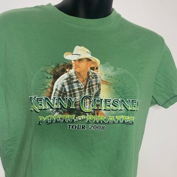 Kenny Chesney Women’s Green 2008 Poets and Pirates Concert Tee Size Extra Large - Picture 2 of 5